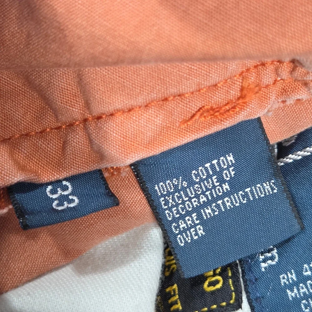 Polo by Ralph Lauren Surplus Fit Cargo Shorts Mens 33 Salmon Orange Y2k Preppy‎